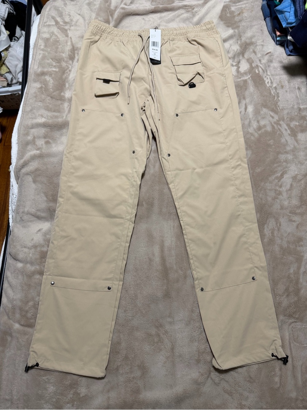 Reasons NYC Men's Utility Cargo Pants - Beige Size M